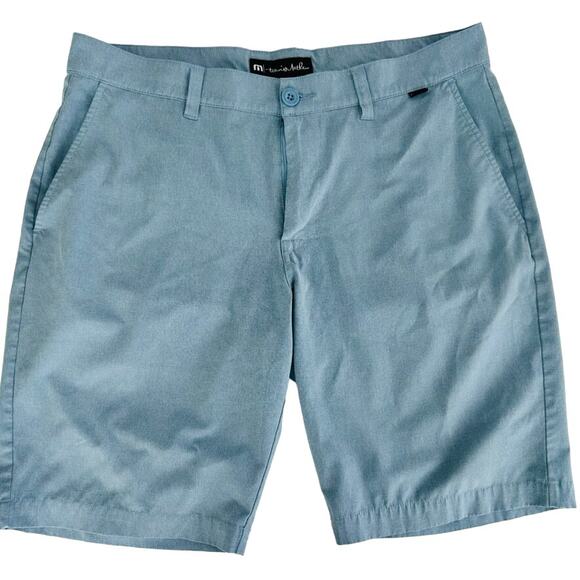 Travis Mathew Beck Golf Shorts Size 34 Light Blue 9.5" Inseam Casual Golf Beach - Picture 3 of 6